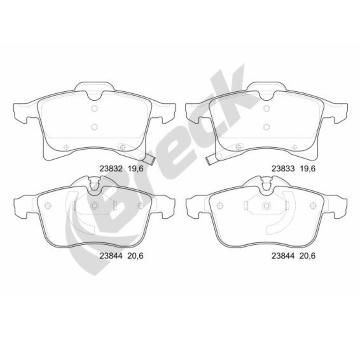 Sada brzdových destiček, kotoučová brzda BRECK 23832 00 702 10