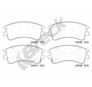 Sada brzdových destiček, kotoučová brzda BRECK 24046 00 701 10