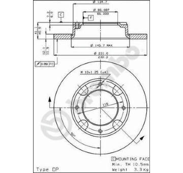 Brzdový kotouč AP 10096
