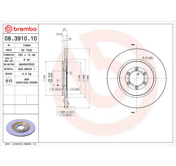 Brzdový kotouč AP 14094