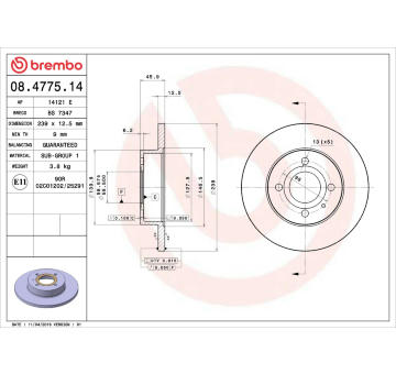 Brzdový kotouč AP 14121 E