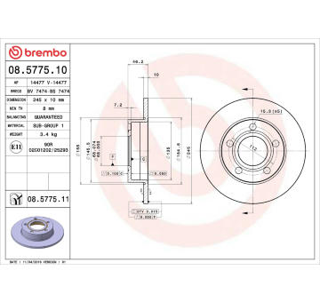 Brzdový kotouč AP 14477 V