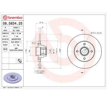 Brzdový kotouč AP 14568 C