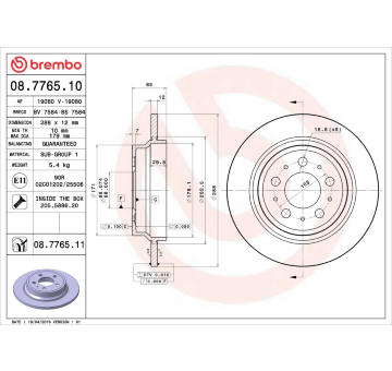 Brzdový kotouč AP 19080 V