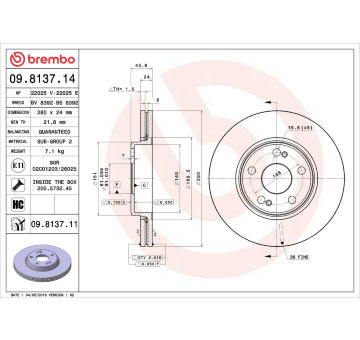 Brzdový kotouč AP 22025 V