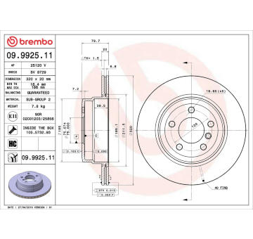 Brzdový kotouč AP 25120 V