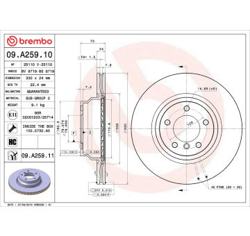 Brzdový kotouč AP 25110 V