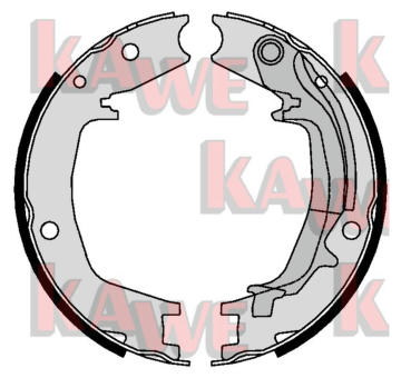 Sada brzdových čelistí, parkovací brzda KAWE 01062