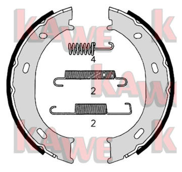 Sada brzdových čelistí, parkovací brzda KAWE 07959