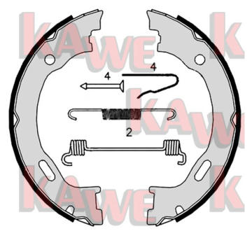 Sada brzdových čelistí, parkovací brzda KAWE 08719