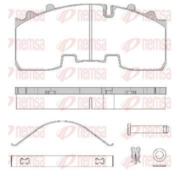 Sada brzdových destiček, kotoučová brzda KAWE JCA1556.80