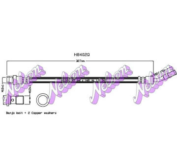 Brzdová hadice KAWE H8402Q