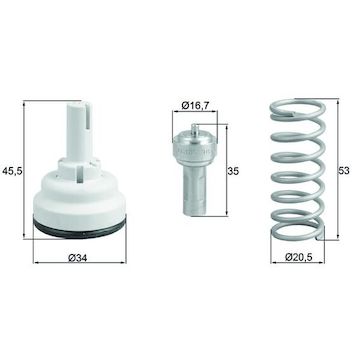 Termostat, chladivo MAHLE TX 182 87D