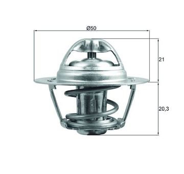 Termostat, chladivo MAHLE TX 196 75D