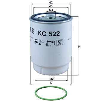 Palivový filtr MAHLE KC 522D