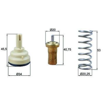 Termostat, chladivo MAHLE TX 209 80D