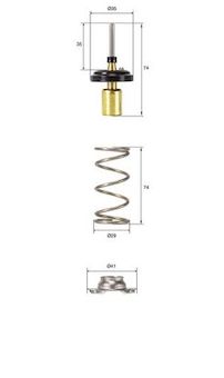 Termostat, chladivo MAHLE TX 257 82D