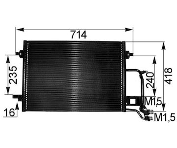 Kondenzátor, klimatizace MAHLE AC 255 000S