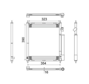 Kondenzátor, klimatizace MAHLE AC 387 000S