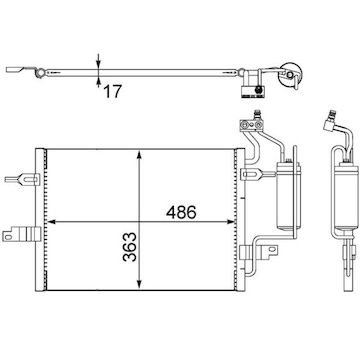 Kondenzátor, klimatizace MAHLE AC 404 000S