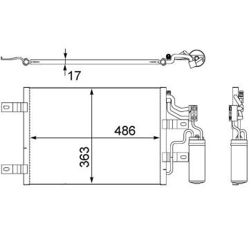 Kondenzátor, klimatizace MAHLE AC 409 000S