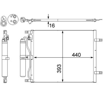 Kondenzátor, klimatizace MAHLE AC 443 000S