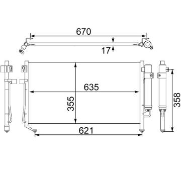 Kondenzátor, klimatizace MAHLE AC 479 001S