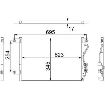 Kondenzátor, klimatizace MAHLE AC 483 000S