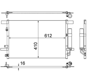 Kondenzátor, klimatizace MAHLE AC 557 000S