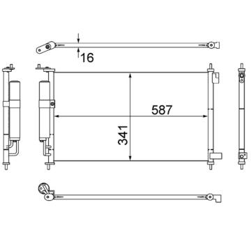 Kondenzátor, klimatizace MAHLE AC 559 000S