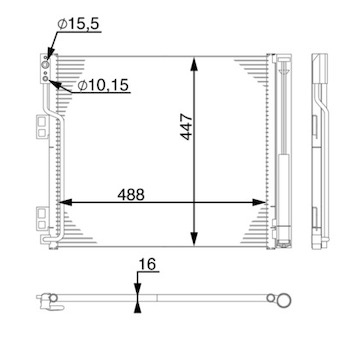 Kondenzátor, klimatizace MAHLE AC 570 000S