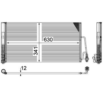Kondenzátor, klimatizace MAHLE AC 590 000P