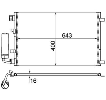 Kondenzátor, klimatizace MAHLE AC 604 001S