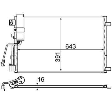 Kondenzátor, klimatizace MAHLE AC 605 000S