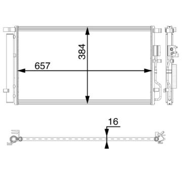 Kondenzátor, klimatizace MAHLE AC 64 000P
