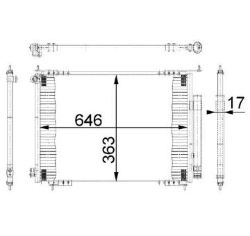 Kondenzátor, klimatizace MAHLE AC 678 000S