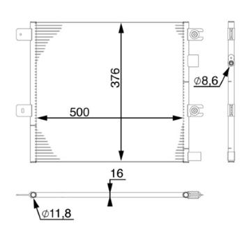 Kondenzátor, klimatizace MAHLE AC 76 000S