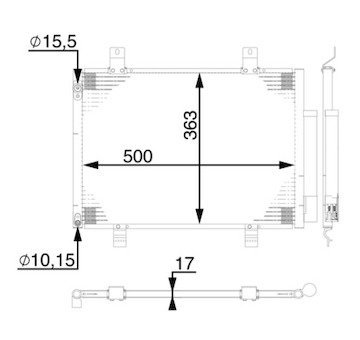 Kondenzátor, klimatizace MAHLE AC 77 000S