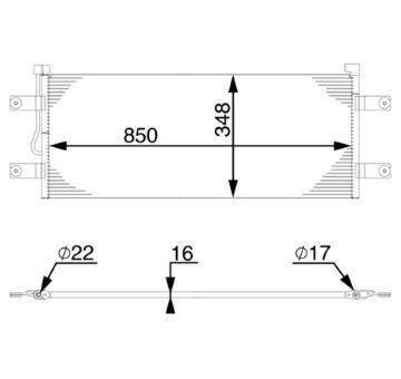 Kondenzátor, klimatizace MAHLE AC 783 000S