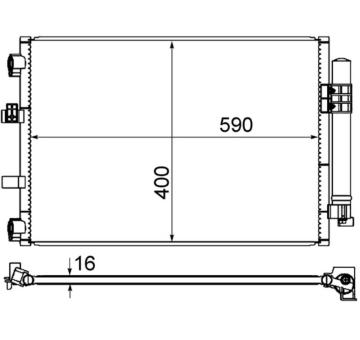 Kondenzátor, klimatizace MAHLE AC 861 000S