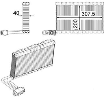 Výparník, klimatizace MAHLE AE 109 000P