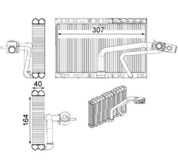 Výparník, klimatizace MAHLE AE 114 000P