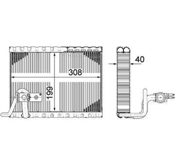 Výparník, klimatizace MAHLE AE 124 000P