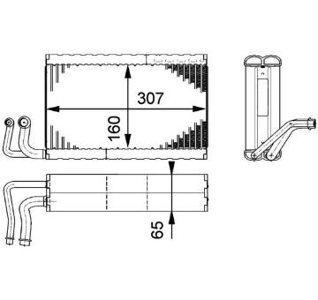 Výparník klimatizácie MAHLE AE 68 000P