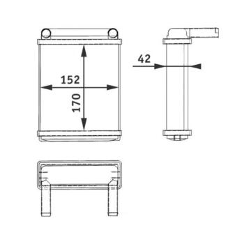 Výměník tepla, vnitřní vytápění MAHLE AH 128 000P