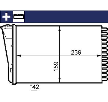 Výměník tepla, vnitřní vytápění MAHLE AH 155 000S
