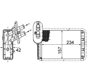 Výměník tepla, vnitřní vytápění MAHLE AH 164 000S
