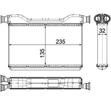Výměník tepla, vnitřní vytápění MAHLE AH 189 000P