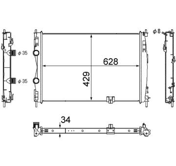 Chladič, chlazení motoru MAHLE CR 1076 000S