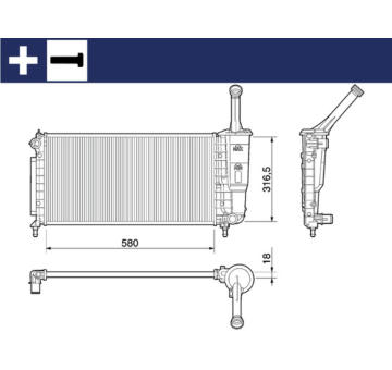 Chladič, chlazení motoru MAHLE CR 1104 000S